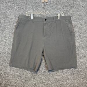 Free Fly Shorts Mens 36 Gray Chino Flat Front Casual Lightweight Pockets Flaw‎